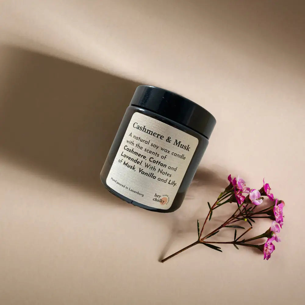 HEY CHALKY CASHMERE & MUSK Duftkerze im Glas 100 g
