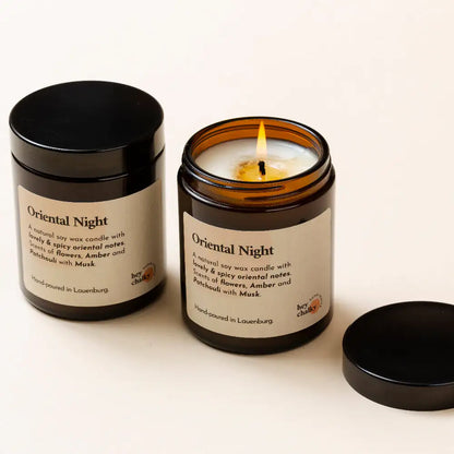 HEY CHALKY ORIENTAL NIGHT Duftkerze im Glas mit orientalischem Duft 155 g