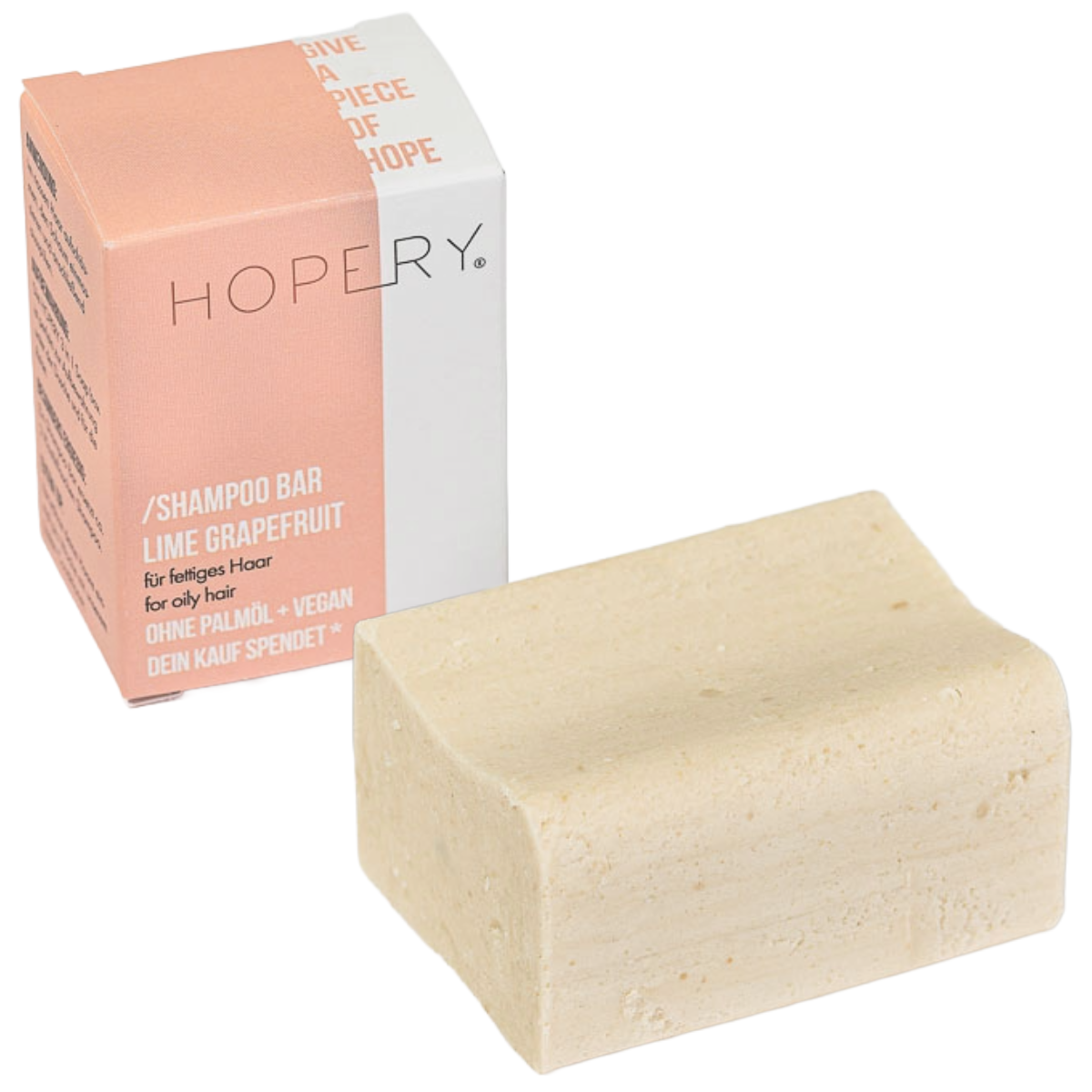 HOPERY Lime Grapefruit Shampoo Bar für leicht fettendes Haar 80g