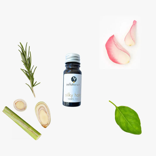 OELFAKTORISCH Silky Hair Haaröl mit Rosmarin für kräftiges und glänzendes Haar 50 ml / 10 ml