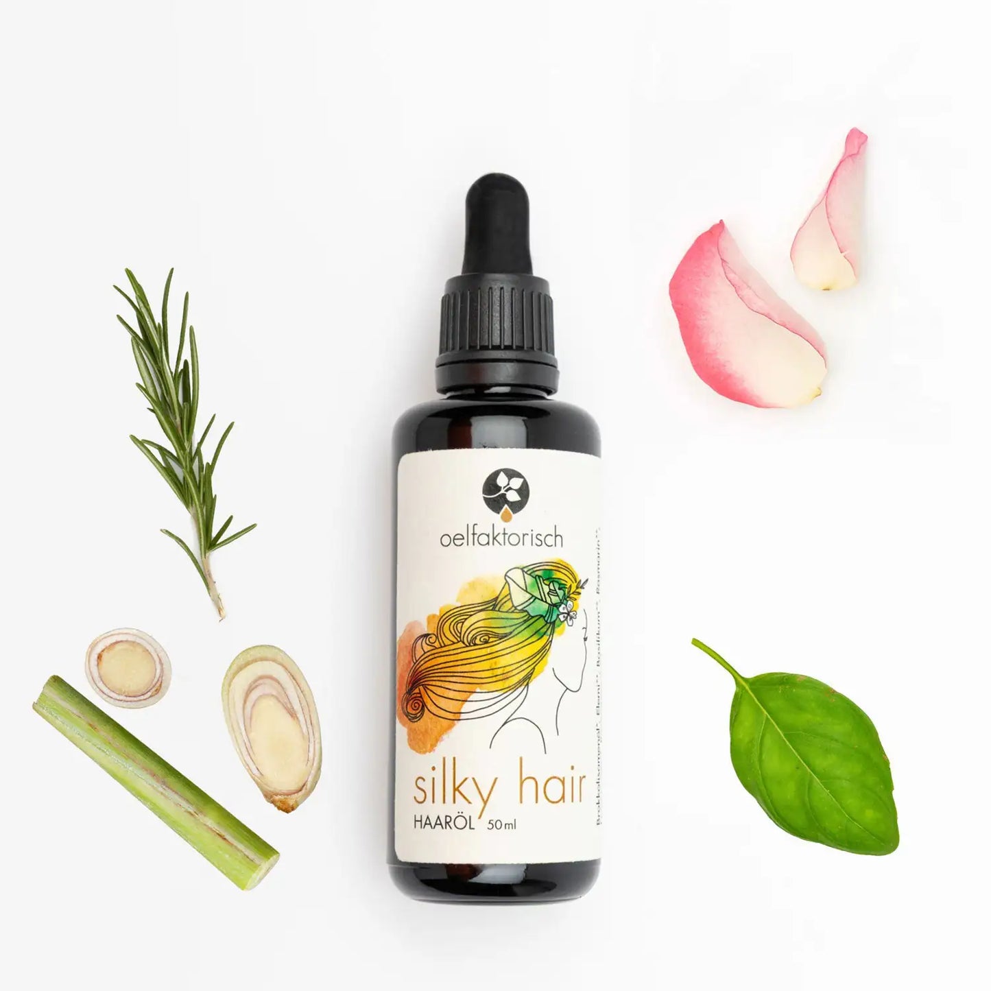 OELFAKTORISCH Silky Hair Haaröl mit Rosmarin für kräftiges und glänzendes Haar 50 ml / 10 ml