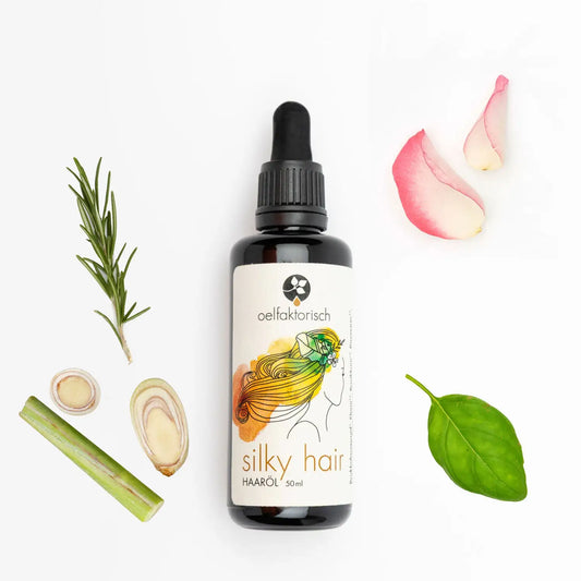 OELFAKTORISCH Silky Hair Haaröl mit Rosmarin für kräftiges und glänzendes Haar 50 ml / 10 ml