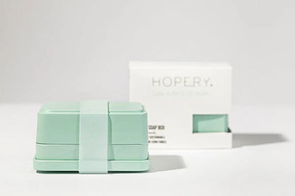 HOPERY 3-in-1 Bambus Seifendose Nachhaltige Seifendose aus Bambus und Mais