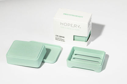 HOPERY 3 in 1 Seifendose aus Bambus und Mais nachhaltig 1 Stück