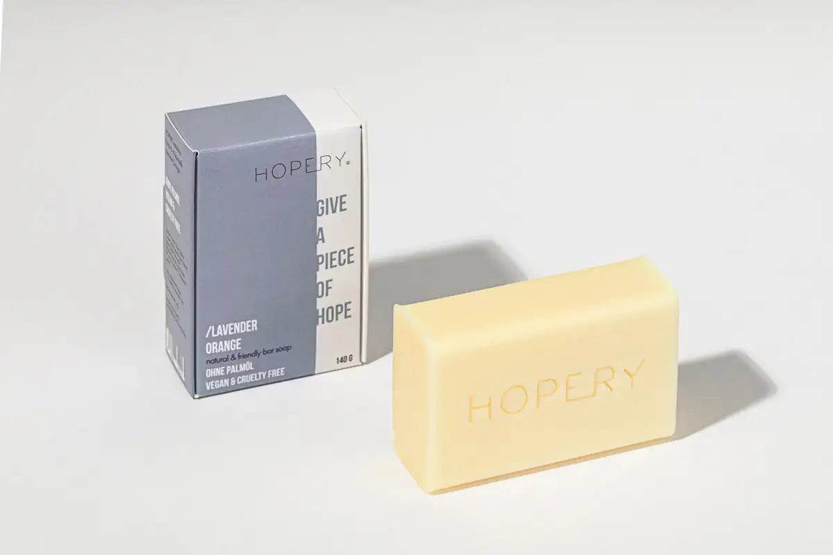 HOPERY Lavendel-Orangen Seife extra mild für Hand & Körper 100 g