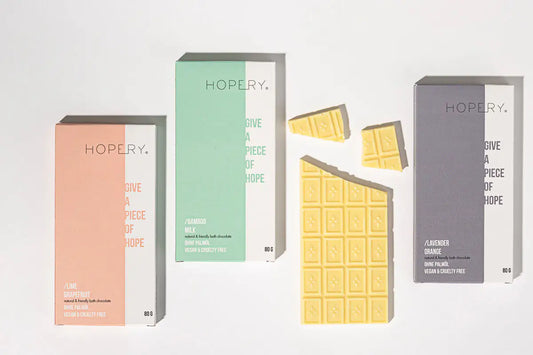 HOPERY Bade Schokoladen Set für streichelzarte Haut 240 g (3 x 80 g)