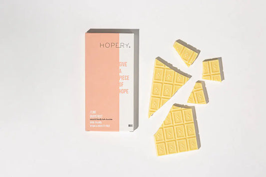 HOPERY Lime Grapefruit Bade-Schokolade mit natürlicher Kakaobutter und BIO Arganöl 100 g