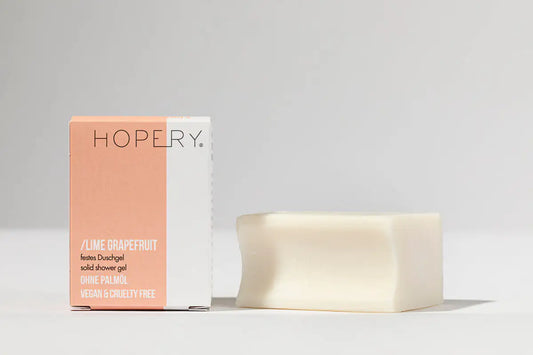 HOPERY Lime Grapefruit Duschseife festes Duschgel plastikfrei 80 g