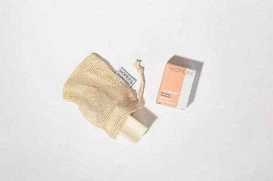 HOPERY Lime Grapefruit Shower Bar Festes Duschgel mit Bio-Arganöl 70 g + Baumwoll-Seifensäckchen