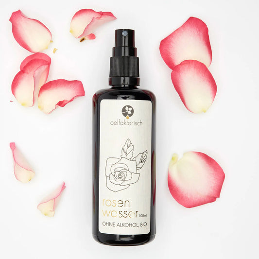 OELFAKTORISCH Rosenhydrolat Rosenwasser aus der Damaszener-Rose 100 ml / 50 ml / 10 ml