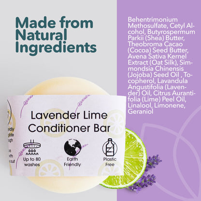 Lavender & Lime Solid Conditioner Bar | Natural Hair Conditioner for All Hair Types | Vegan, Plastic-Free Hair Care-3