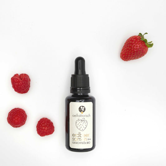 OELFAKTORISCH Gesichtsöl mit Erdbeersamenöl für glatte und ausgeglichene Haut 30 ml / 10 ml