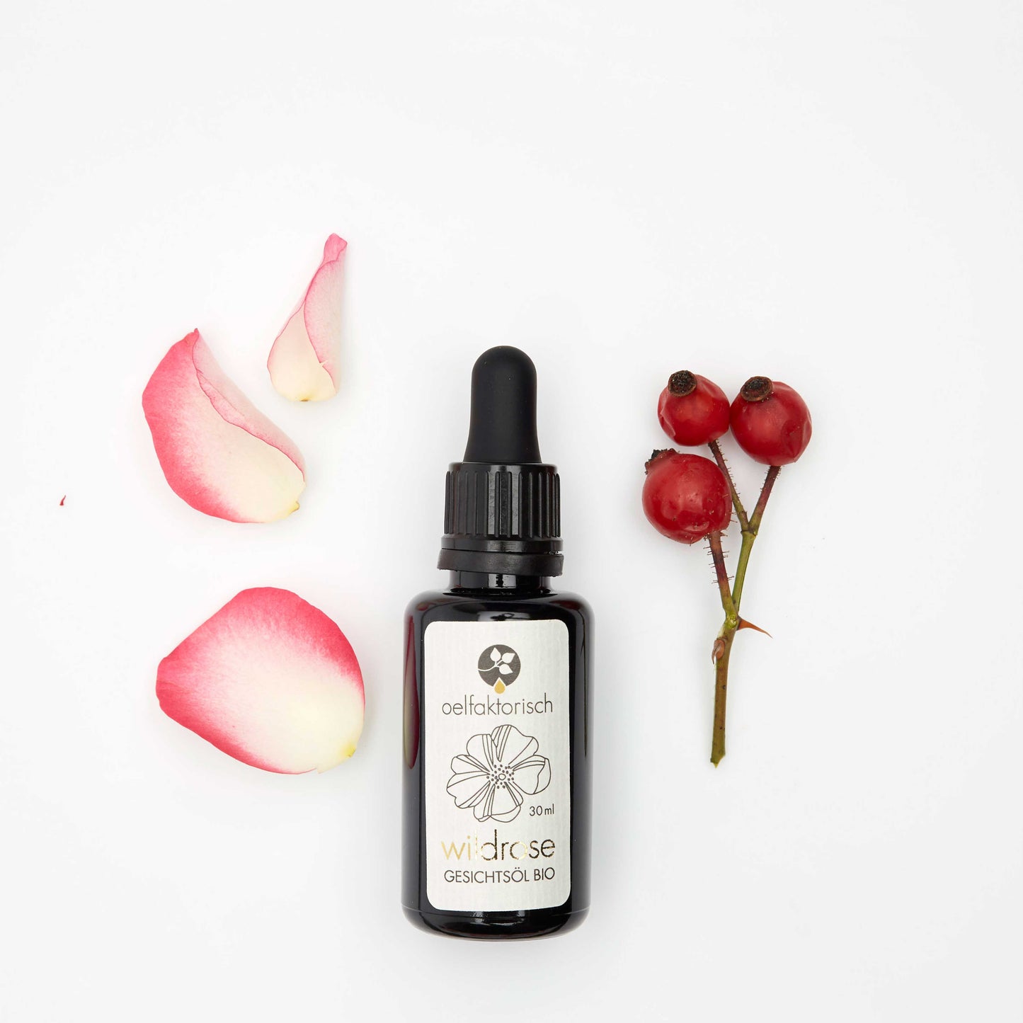 OELFAKTORISCH Wildrosenöl Gesichtsöl mit Jojobaöl und ätherischen Ölen 50 ml