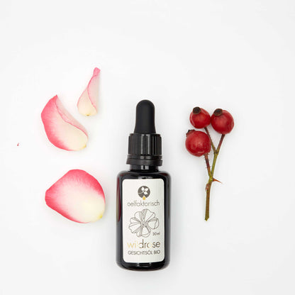 OELFAKTORISCH Wildrosenöl Gesichtsöl mit Jojobaöl und ätherischen Ölen 50 ml