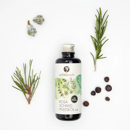 OELFAKTORISCH Muskelentspannungsöl nach Rosa Schmid mit Johanniskraut und ätherischen Ölen 50 ml / 10 ml