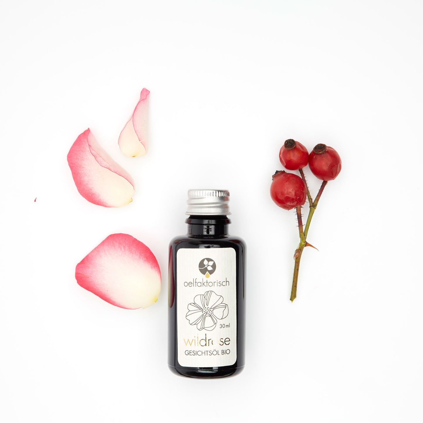 OELFAKTORISCH Wildrosenöl Gesichtsöl mit Jojobaöl und ätherischen Ölen 50 ml
