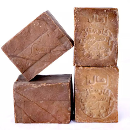 LAURGREEN Original Aleppo Seife 40% Lorbeeröl ca. 200g - vier Seifen gestapelt