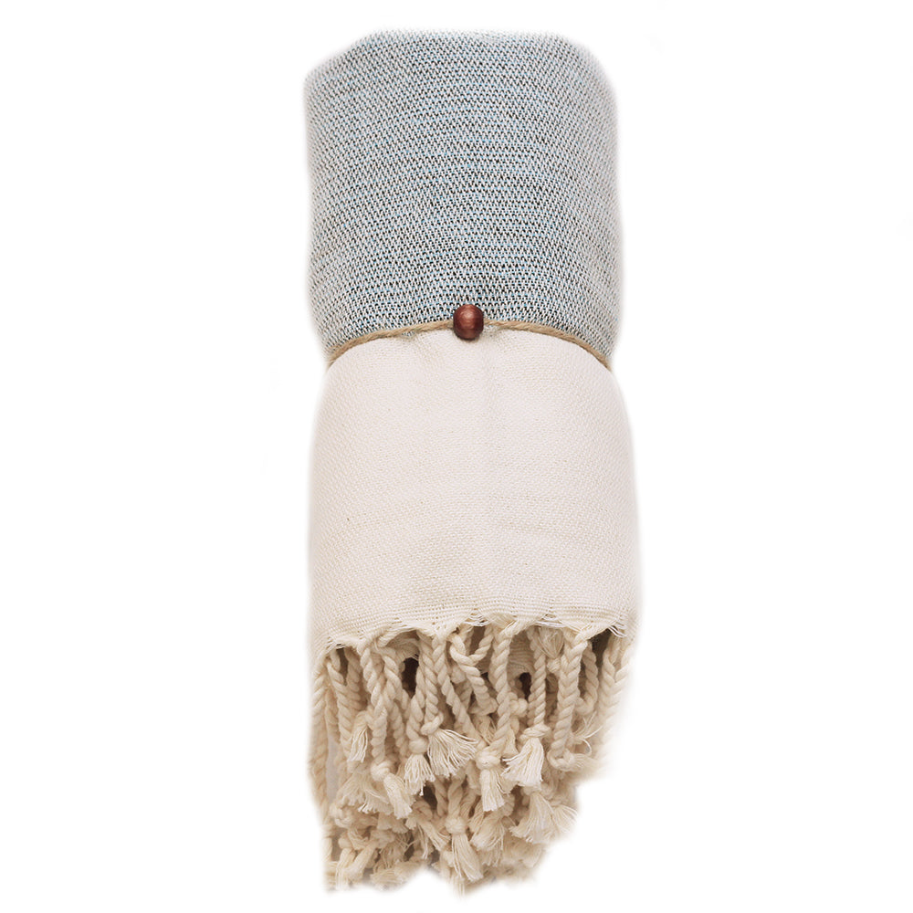 MADEATHAND Hamamtuch "ZEN" 100% BAUMWOLLE - sky blau