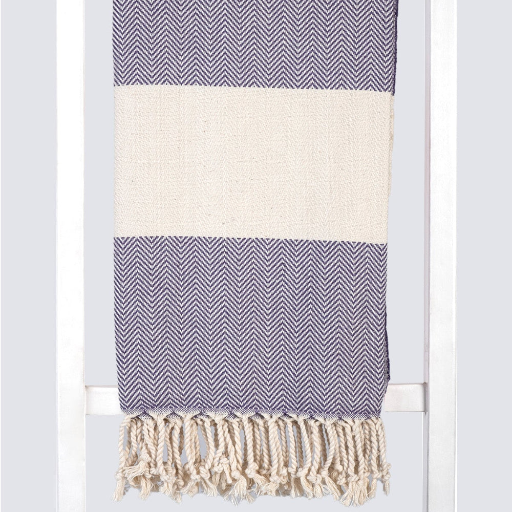 MADEATHAND Pestemal Türkisches Hamamtuch für Sauna, Strand, Dusche, 100x180cm, herringbone petrol,  Fischgraet petrol, Muster Detailansicht