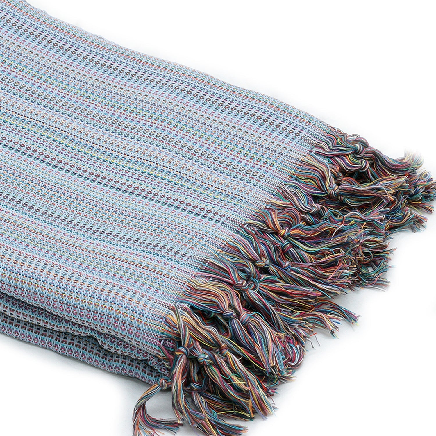 MADEATHAND Tagesdecke Bunt Baumwolle 200x240cm - blau