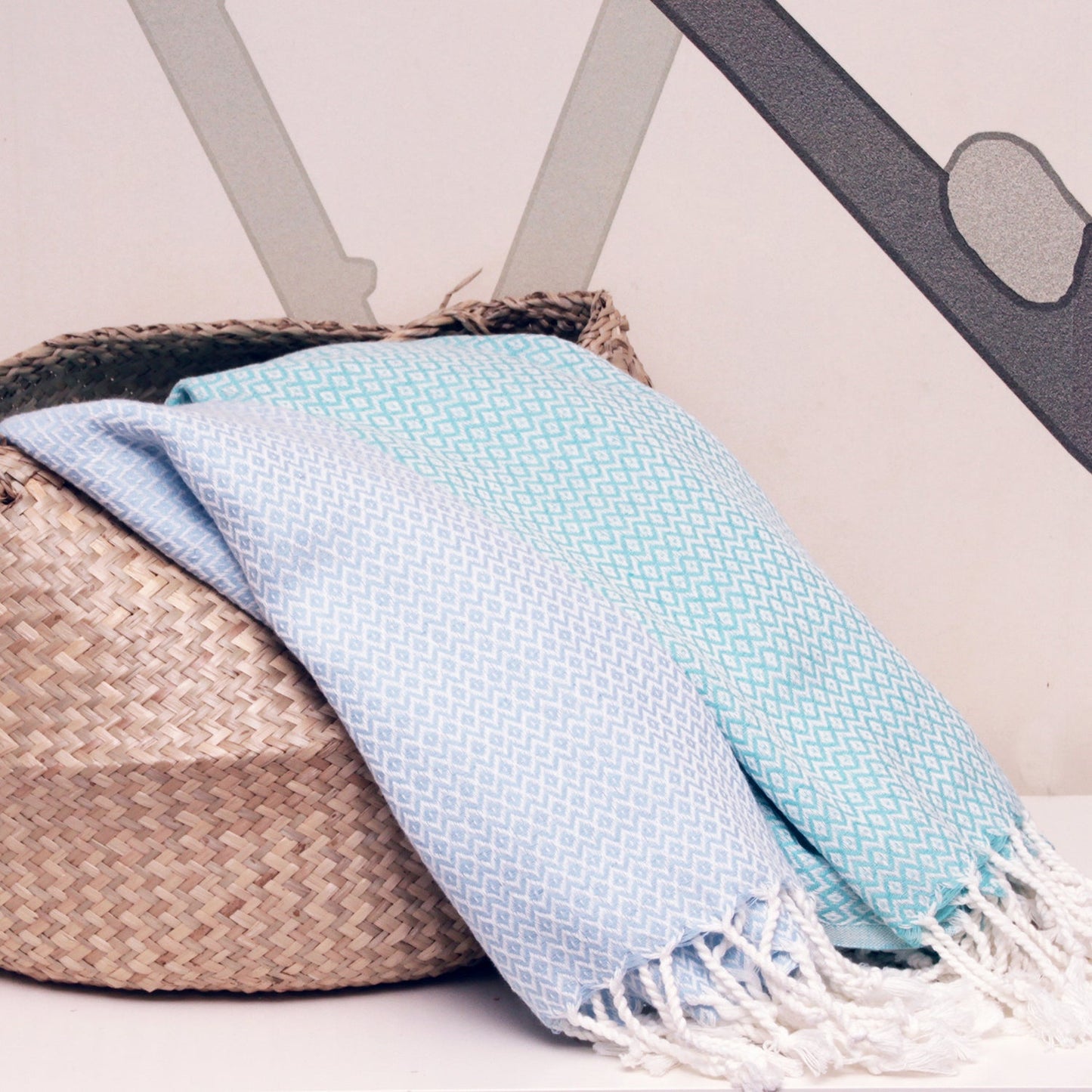 MADEATHAND Türkisches Hamamtuch "KRISTALL" 100x180cm - moodbild