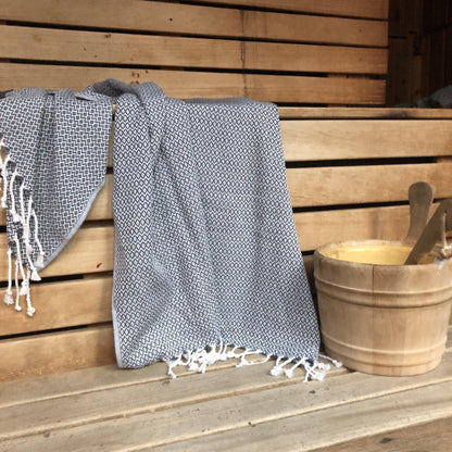 MADEATHAND Türkisches Hamamtuch "KRISTALL" 100x180cm - Sauna