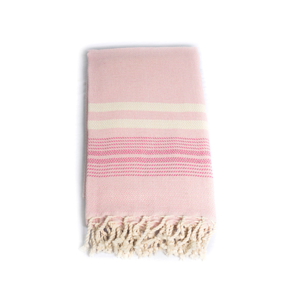 MADEATHAND Hamamtuch Tricolor Pink, gefaltet