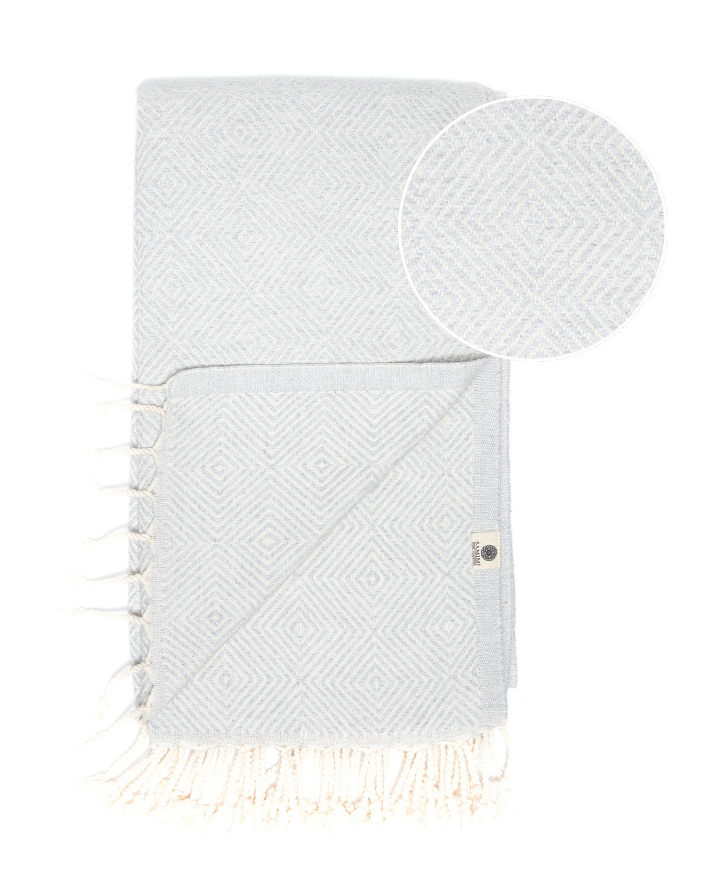 CRYSTAL Beach Towel, Turkish Hammam Towel, Spa & Sauna Towel - Grey-2