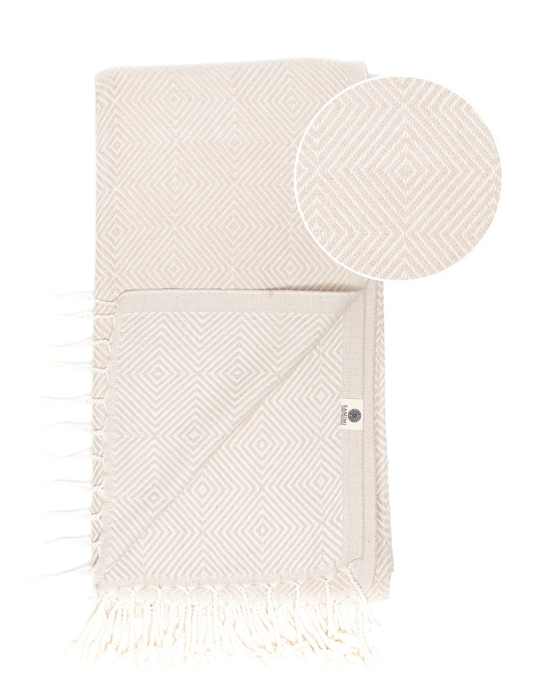 CRYSTAL Beach Towel, Turkish Hammam Towel, Spa & Sauna Towel - Beige-1