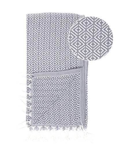 ELA Hammam Beach Towel, Spa Sauna Towel - Anthracite-3