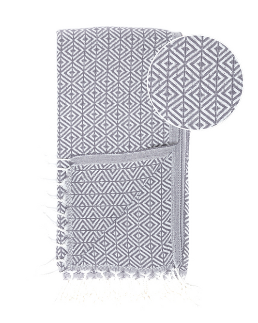 ELA Hammam Beach Towel, Spa Sauna Towel - Anthracite-3