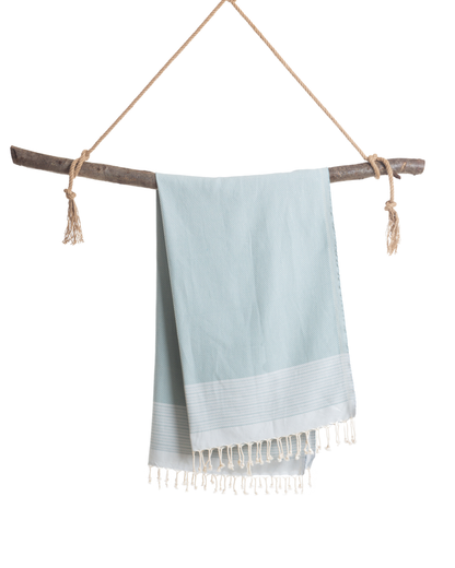PHARAO Beach Towel, Turkish Hammam Towel, Spa & Sauna Towel - Mint / Light Blue-3