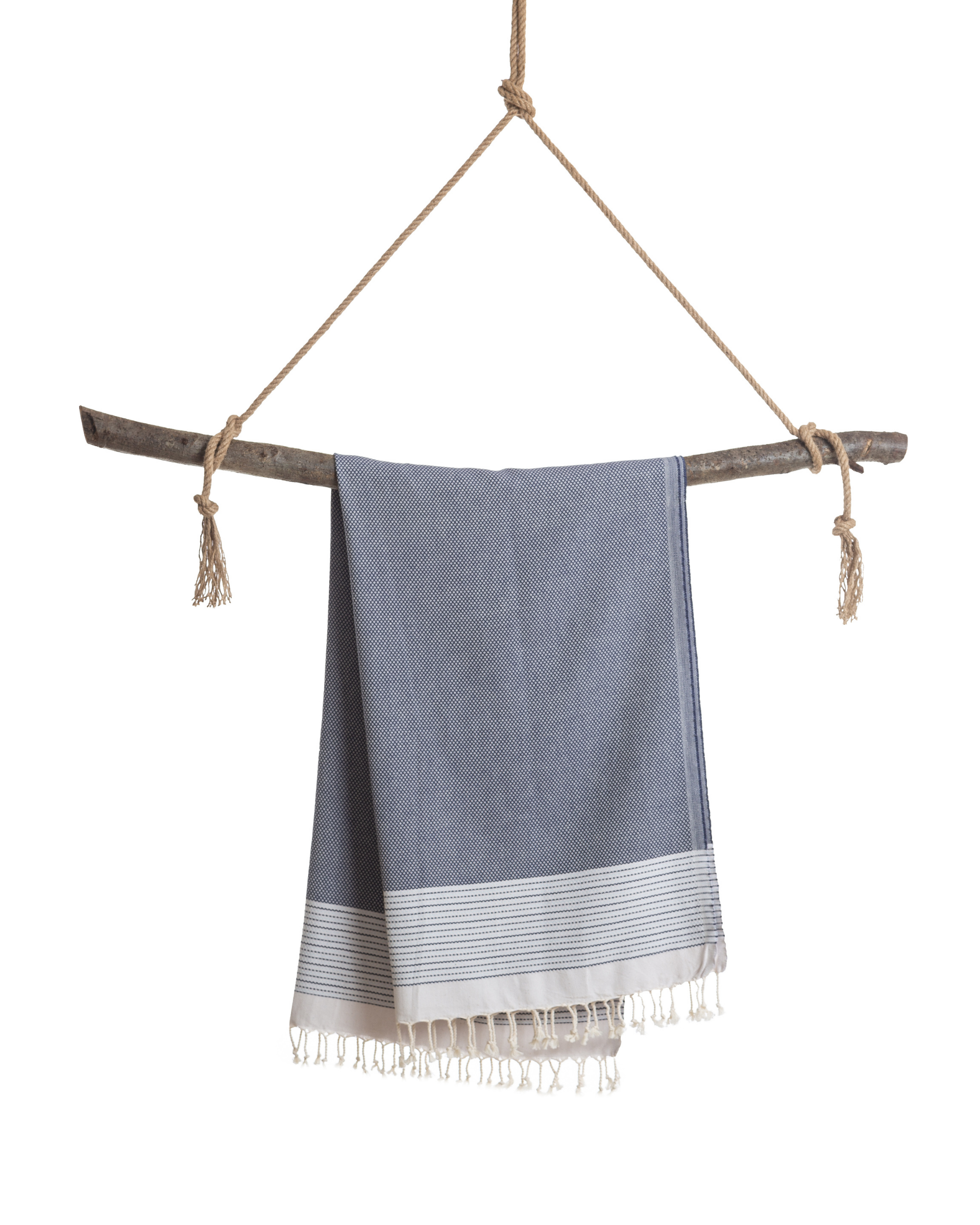 PHARAO Beach Towel, Turkish Hammam Towel, Spa & Sauna Towel - Blue / Dark Blue-3