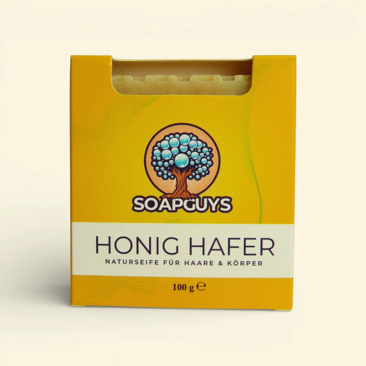 SOAPGUYS HONIG-HAFER Naturseife beruhigende Pflege für trockene Haut 100 g