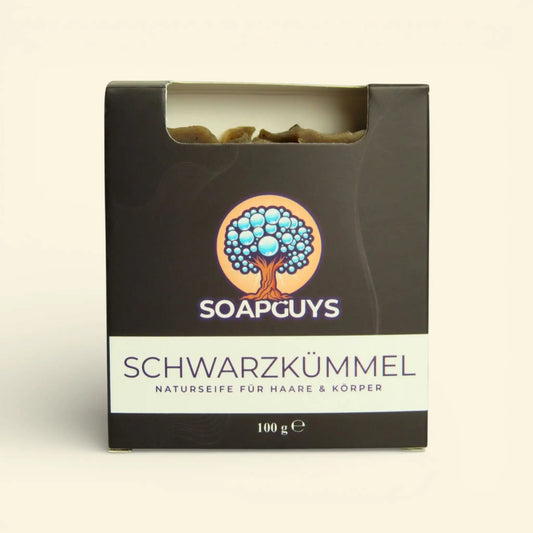 SOAPGUYS SCHWARZKÜMMEL Naturseife für unreine & problematische Haut 100 g