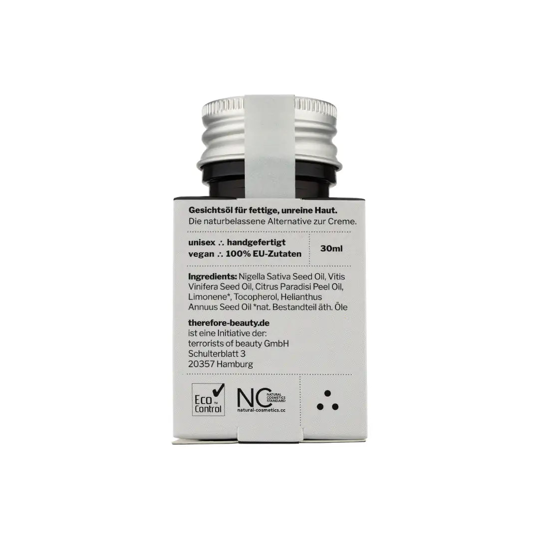 THEREFORE BEAUTY Balm 001 Gesichtsöl gegen Pickel & Akne 30 ml