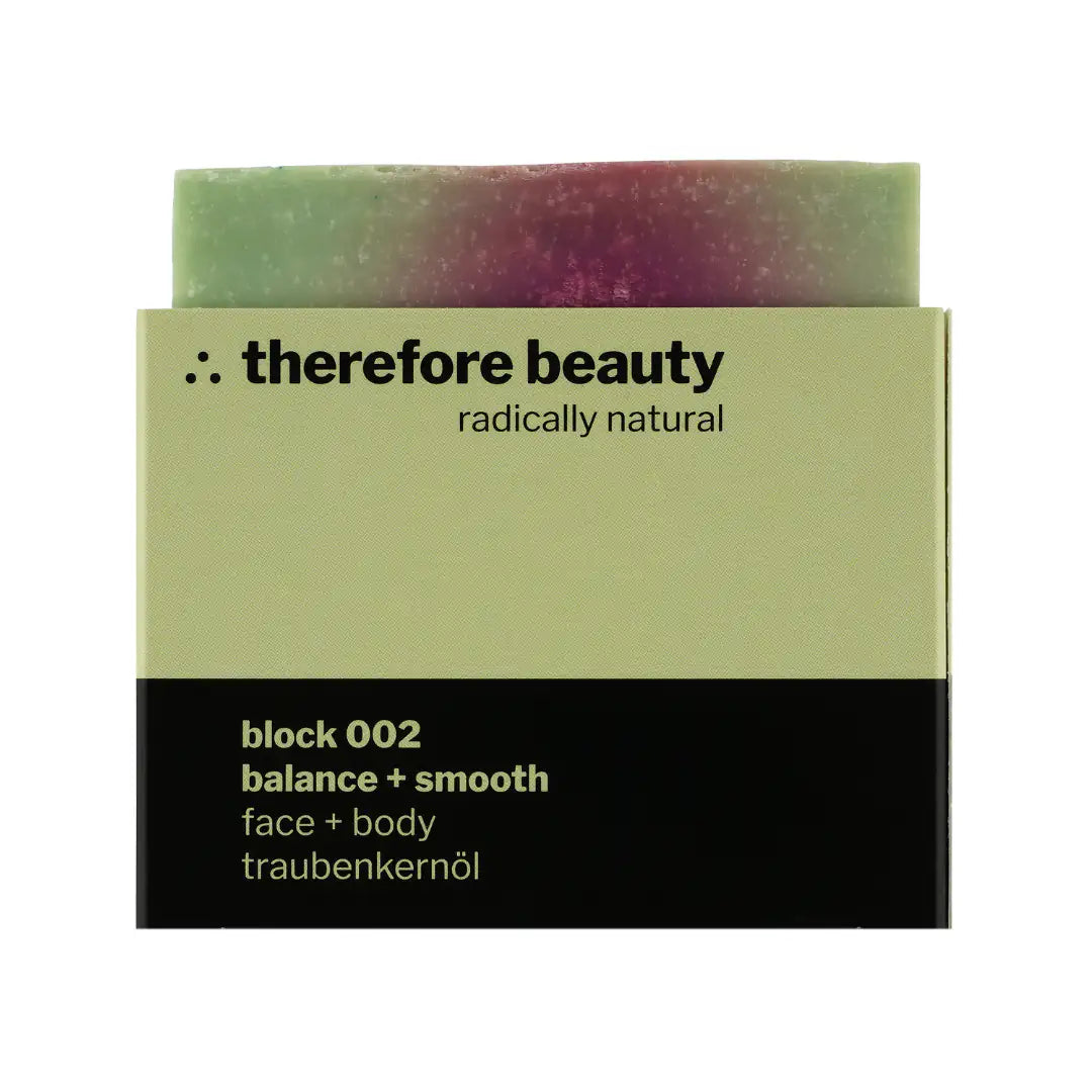THEREFORE BEAUTY Block 002 nährende Pflegeseife mit Traubenkernöl für reife Haut 1 Stück