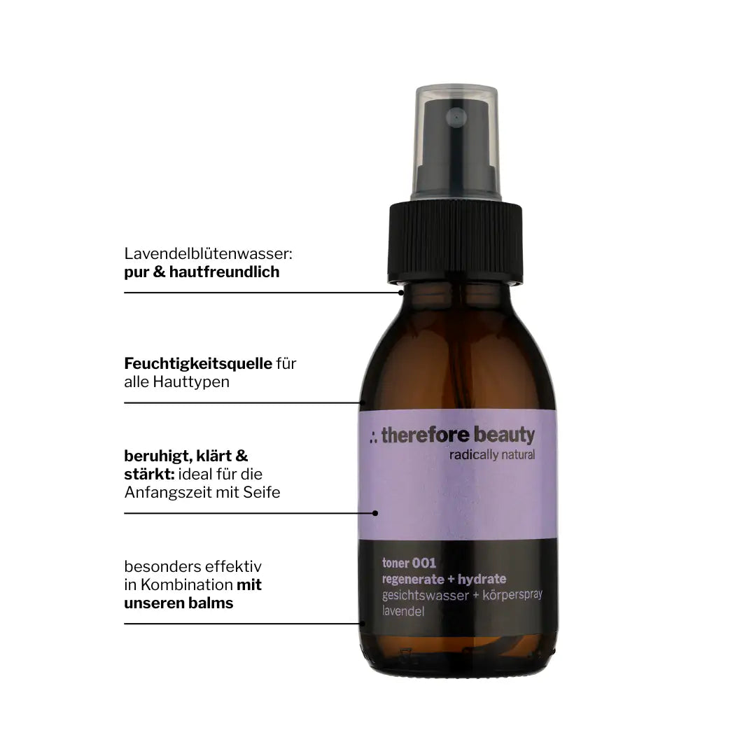 THEREFORE BEAUTY Toner 001 Feuchtigkeit & beruhigend für Haut + Haar 100 ml