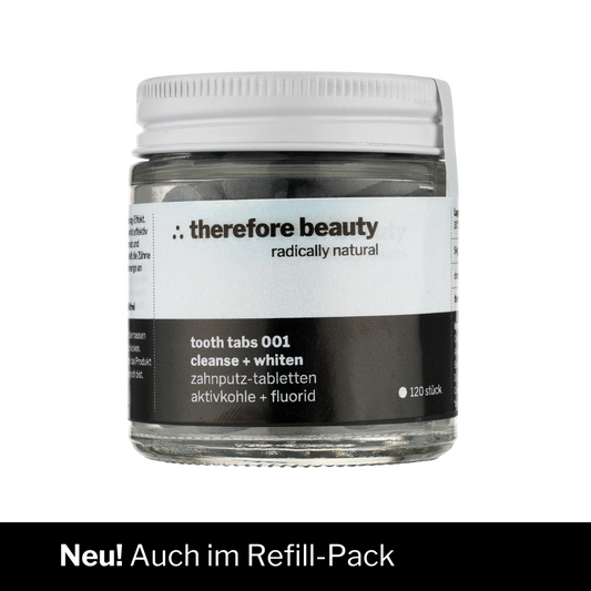 THEREFORE BEAUTY Tooth Tabs 001 Feste Zahnpasta mit Aktivkohle 120 Stück