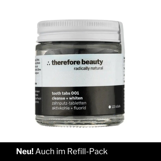 THEREFORE BEAUTY Tooth Tabs 001 Feste Zahnpasta mit Aktivkohle 120 Stück