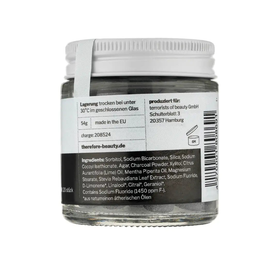 THEREFORE BEAUTY Tooth Tabs 001 Feste Zahnpasta mit Aktivkohle 120 Stück