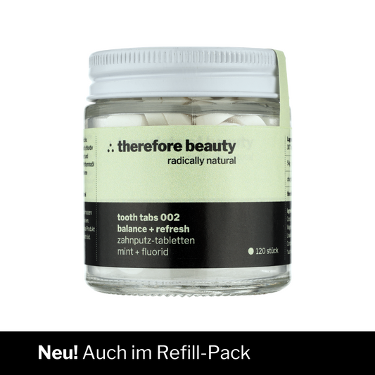 THEREFORE BEAUTY Zahnputztabletten 002 Feste Zahnpasta mit Minze ca. 120 Tabs