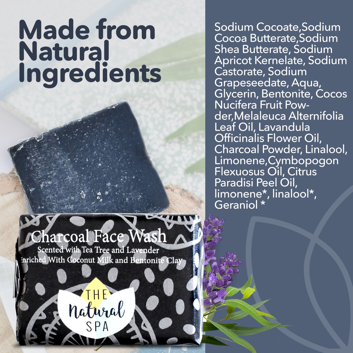 Charcoal Face Wash Bar | Natural Detoxifying Facial Cleanser | Vegan, Plastic-Free Skincare for All Skin Types-2