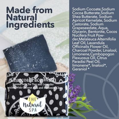 Charcoal Face Wash Bar | Natural Detoxifying Facial Cleanser | Vegan, Plastic-Free Skincare for All Skin Types-2