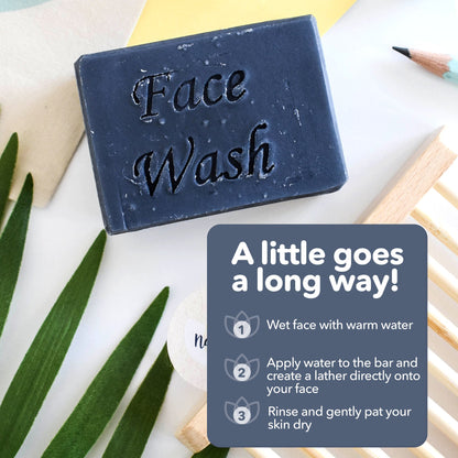 Charcoal Face Wash Bar | Natural Detoxifying Facial Cleanser | Vegan, Plastic-Free Skincare for All Skin Types-4