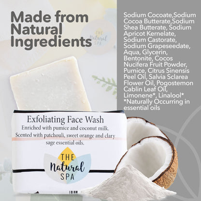 Exfoliating Face Wash Bar | Patchouli, Clary Sage & Sweet Orange | Natural Facial Cleanser with Gentle Scrub | Vegan, Plastic-Free Skincare-2