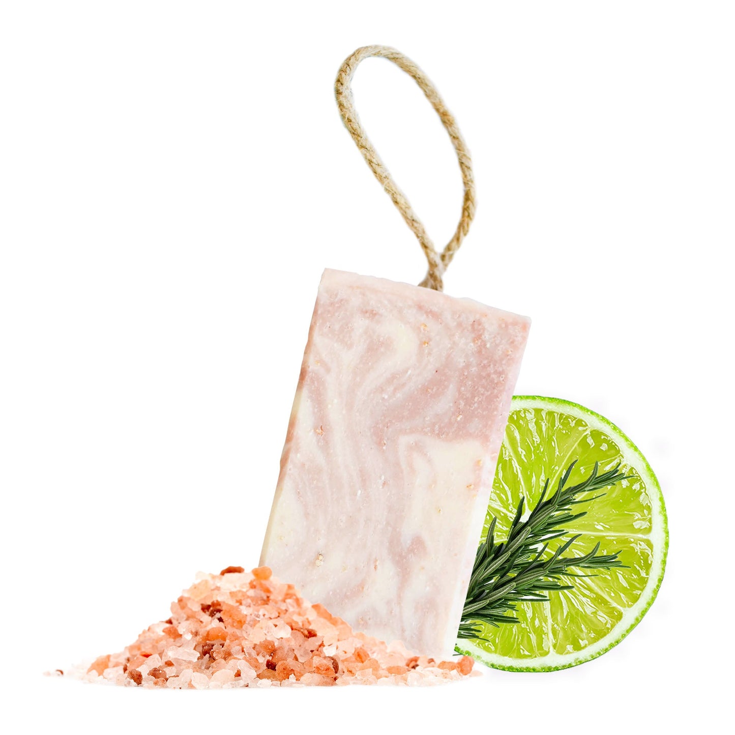 Himalayan Promise Soap Bar | Rosemary Lime & Himalayan Pink Salt Natural Handcrafted Soap | Vegan, Plastic-Free Skincare | 2 Styles Available-5