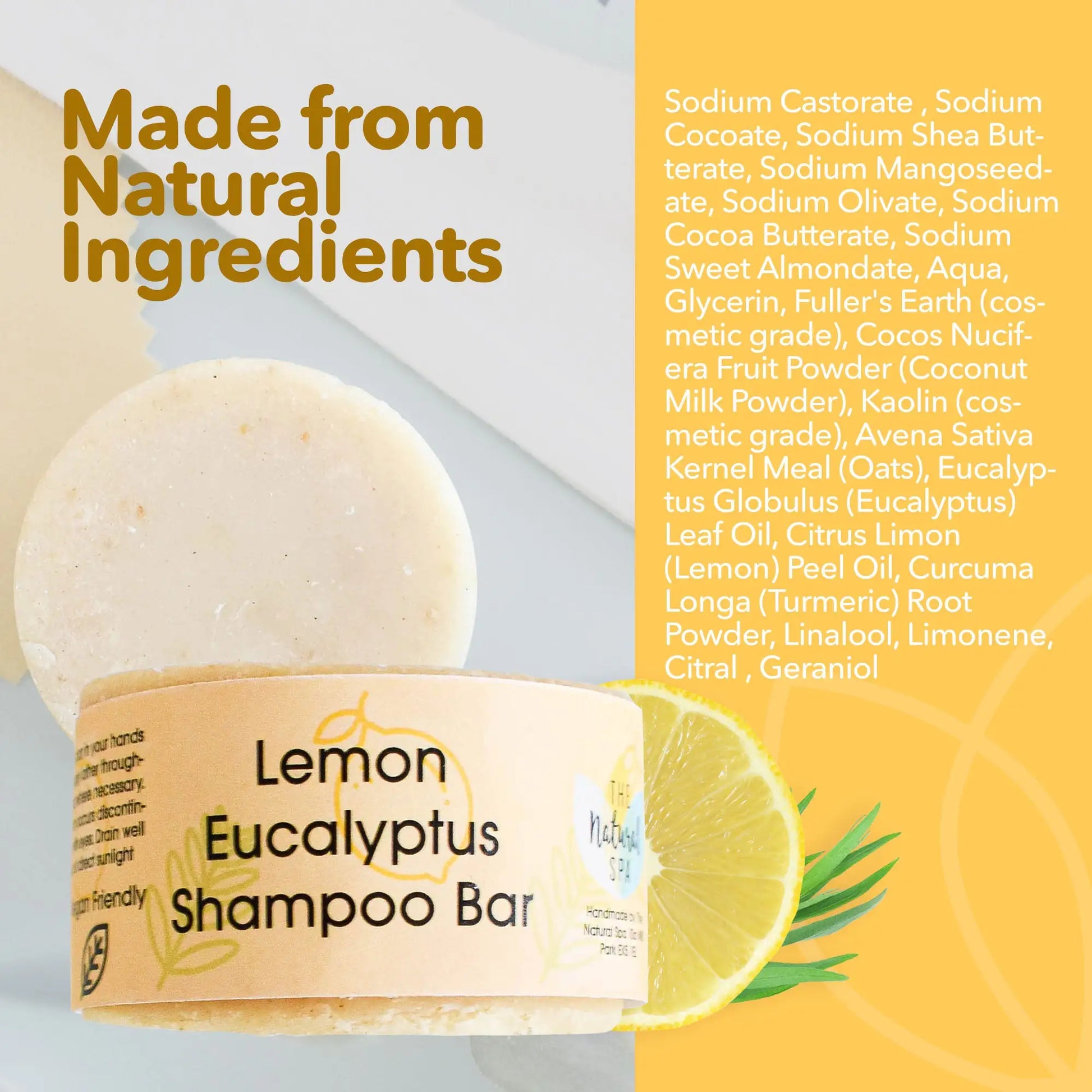 THE NATURAL SPA festes Shampoo Eukalyptus & Zitrone für ca. 40 Wäschen