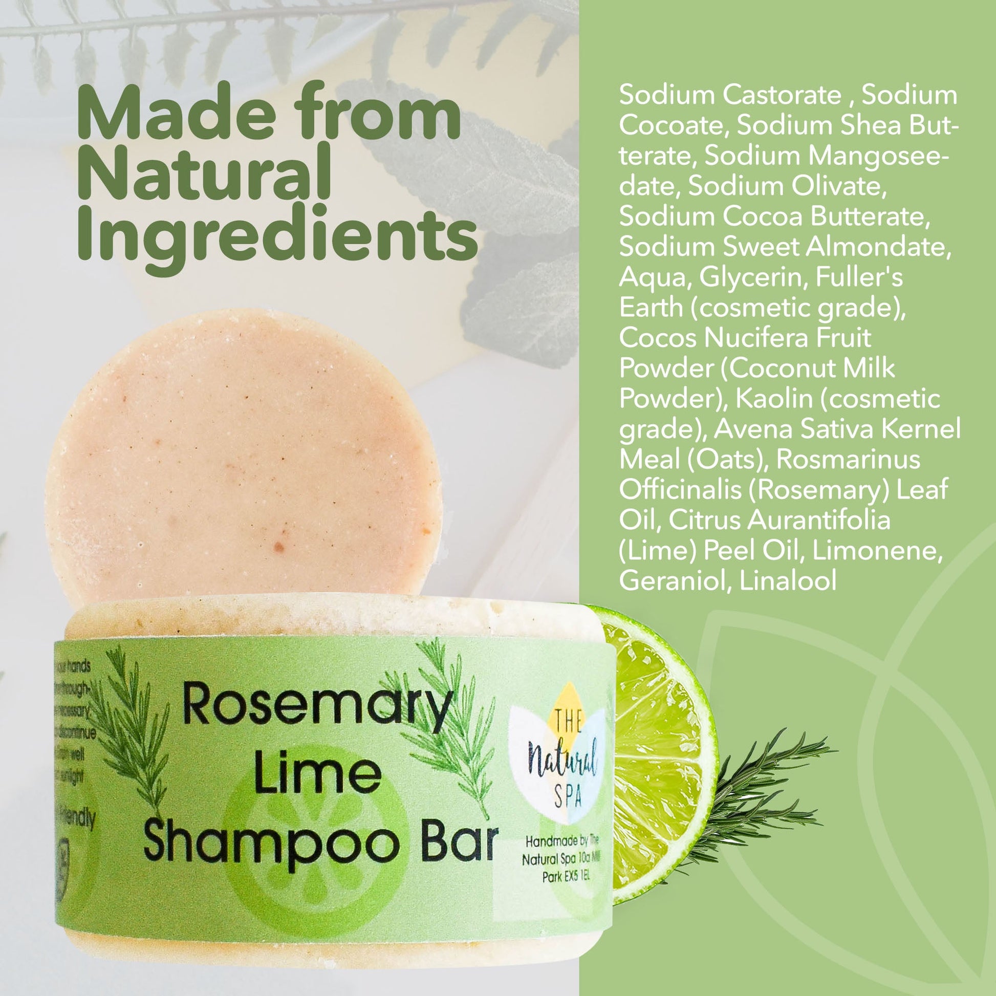 Rosemary & Lime Shampoo Bar | Natural Hair Wash for All Hair Types | Vegan, Plastic-Free Hair Care-4
