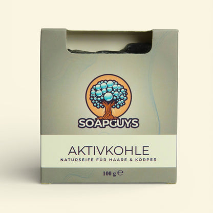 SOAPGUYS Aktivkohle Naturseife gegen unreine Haut 100 g